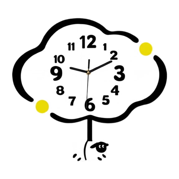 WLPZXP Cloud Wall Clock Decorative Large Arabic Numerals Gifts No Ticking Hanging Decor