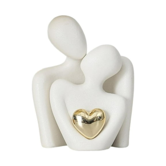 WLPZXP Couple Statue Abstract Sculpture, Home Decoration, Hugging Couple Figure Ceramic M