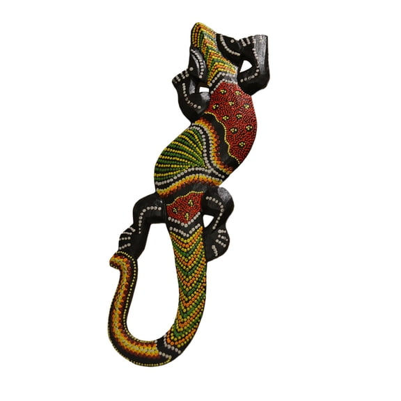WLPZXP Creative Gecko Lizard Sculpture Art Wood Wall Hanging Handicraft Carved for Wall 30CM