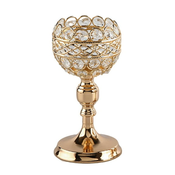 WLPZXP Crystal Candle Holder Tealight Decorative Candelabrum for Holiday Fireplace Golden L