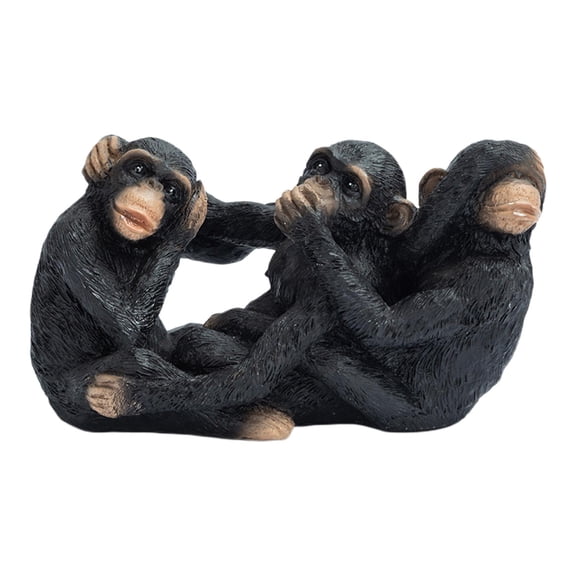 WLPZXP Cute Monkey Statue Resin Animal Figurines Sculpture Three Little Monkey Ornament