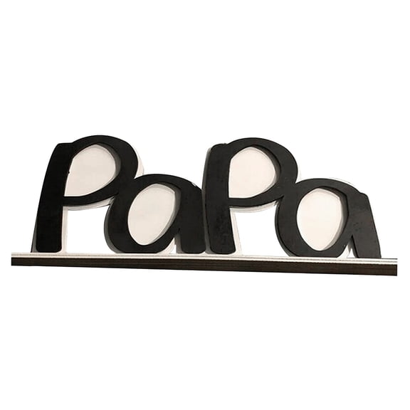 WLPZXP Dad Picture Frame Photo Holder, Father's Day Photo Frame, Dad/Papa Letter-Shaped Black Papa