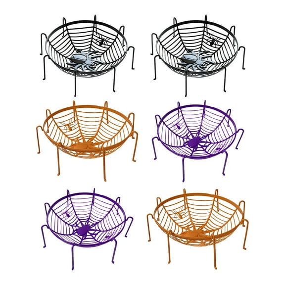 WLPZXP Decorative Spider Web Basket Stand Easter Prop Candy Basket for Coffee Table 6pcs