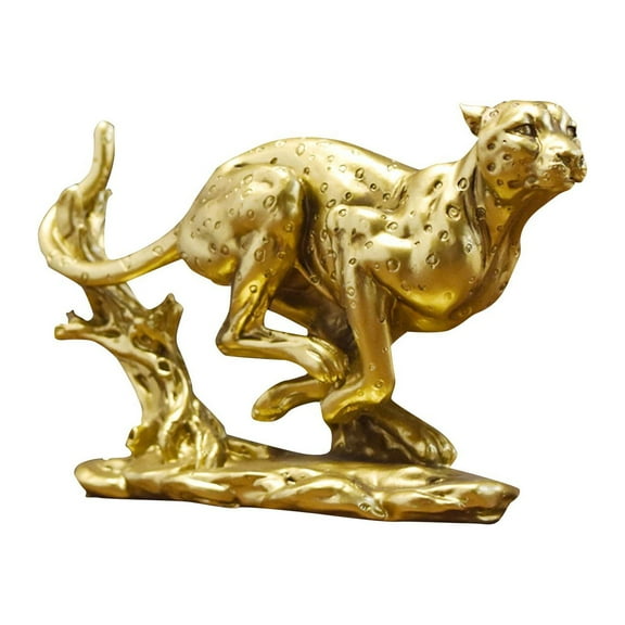 WLPZXP Desk Leopard Statue Leopard Decoration Crafts Modern Leopard Decoration Ornament Gold
