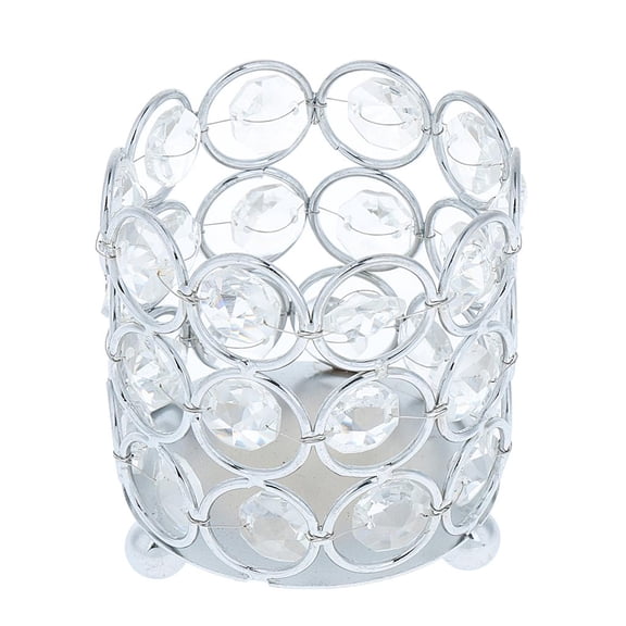 WLPZXP Elegant Effective Candle Holder Mosaic Glass Tea Light Holder Cup Silver 7cm