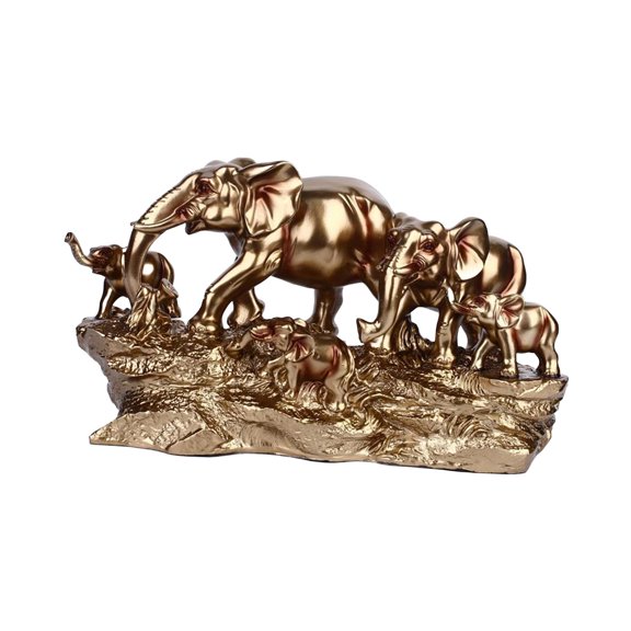WLPZXP Elephant Statue Elephant Decoration Household Art Craft Creative Desk Collection Family of five