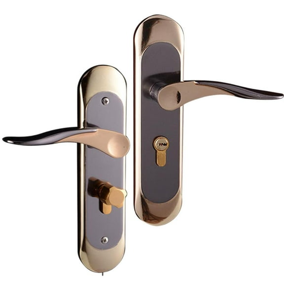 WLPZXP Entrance Long Backplate Lever Handle Door Set Modern Style Lock Hardware Include