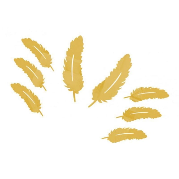 WLPZXP Feather Pattern Wall Art Stickers Mirror Decal Indoor Home Decoration Golden