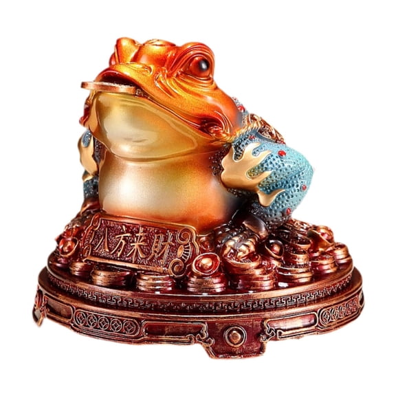 WLPZXP Feng Shui Wealth Fortune Toad Figurine Resin Table Ornament Sculpture Three Leg Style B
