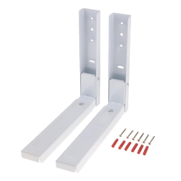 WLPZXP Folding Stainless Steel Microwave Oven Bracket Wall Mount Rack, Space-saving