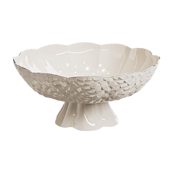 WLPZXP Fruit Basket Bread Dish Desserts with Drain Hole for Bathroom Farmhouse Home White