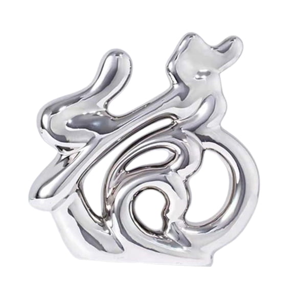 WLPZXP Fu Statue Fu Figurine Ceramic Tabletop Decorations Fu Sculpture Fu Ornament for Silver