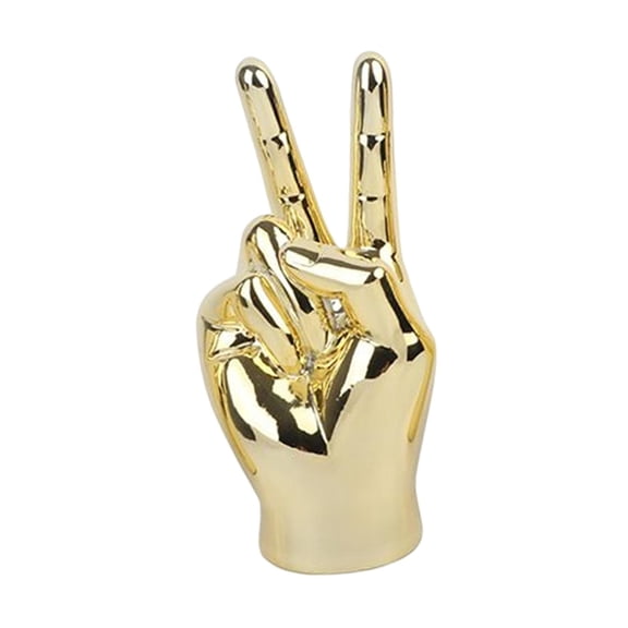 WLPZXP Gesture Sculpture Resin Finger Statue Hand Gesture Desk Statues Finger Sculpture Peace