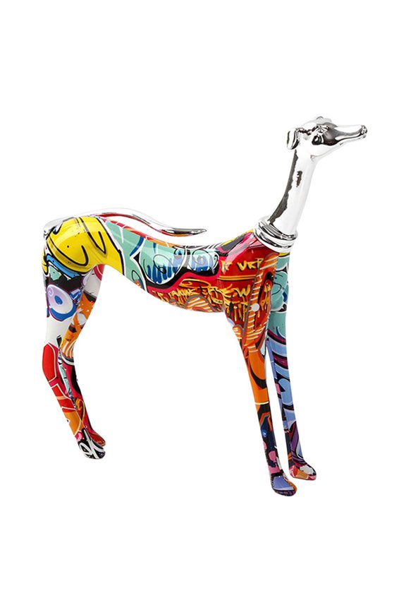 Graffiti Art Multi Color Doberman Dog Statue Decoration For Living Room Ornament A