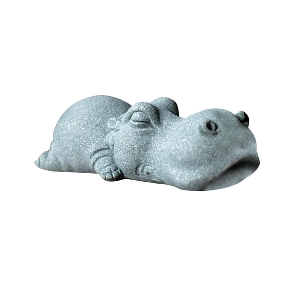WLPZXP Green Sandstone Animal Mini Tea Pet Figurine Kung Fu Tea Pet Model DIY Terrarium Hippopotamus