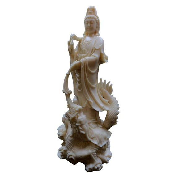 WLPZXP Guan Yin Statue Carved Sculpture Decorative Kwan Shui Decor for Fireplace Living