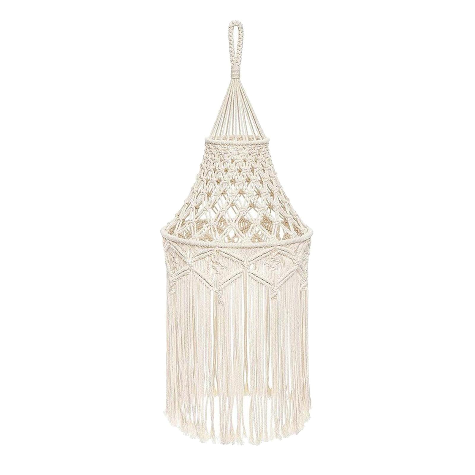 WLPZXP Handmade Macrame Light Shade Chandeliers Hanging Lamp Cover Home Boho Chic Decor