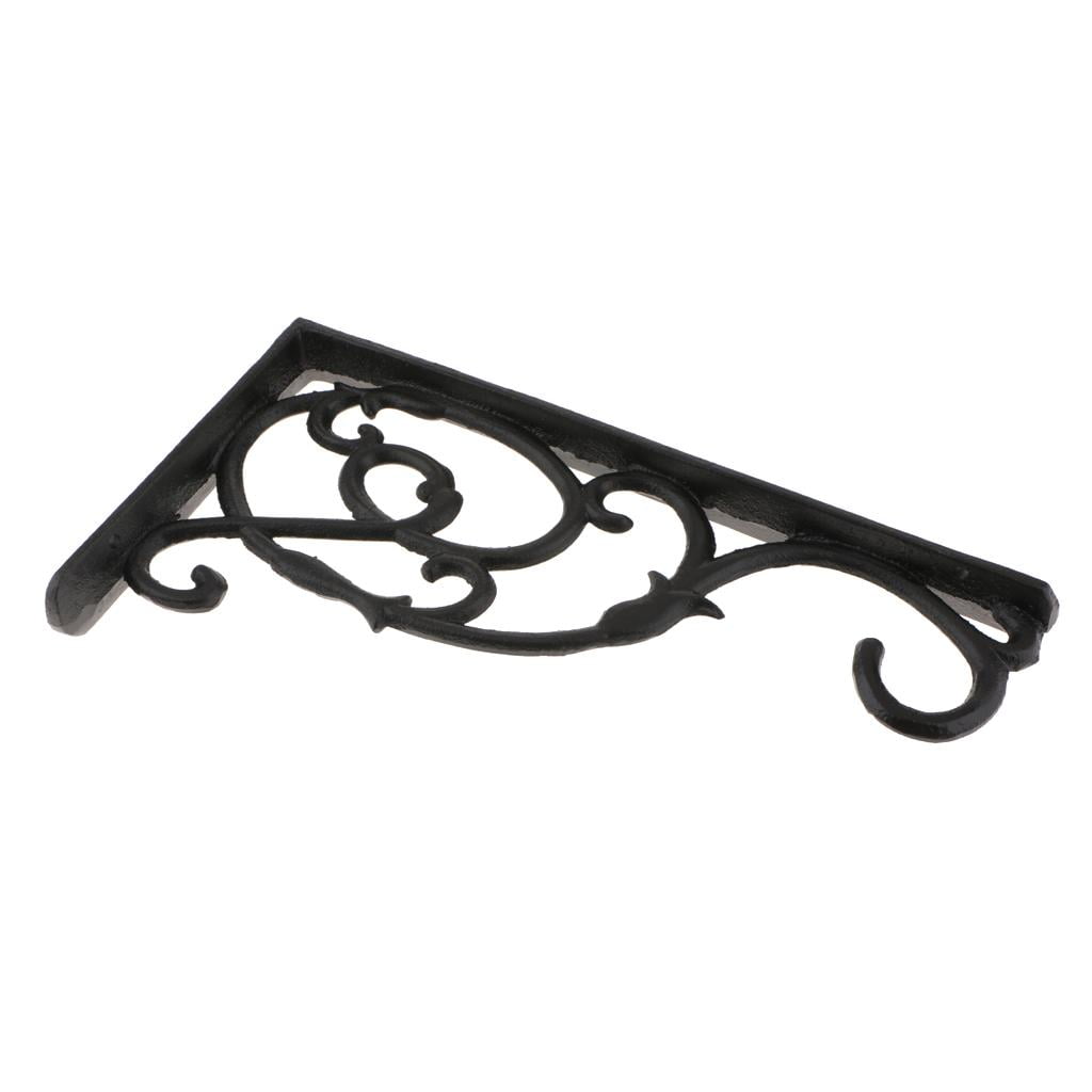 WLPZXP Heavy Duty Metal Wall Shelf Bracket Rack Support Holder Supporter Black