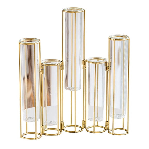 WLPZXP Hinged Flower Vase Glass Vase Test Tube Vase Set with Stand for Home Living Room