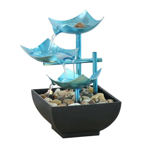 WLPZXP Indoor Desk Waterfall Indoor Living Room Tabletop Water Fountain with Lights