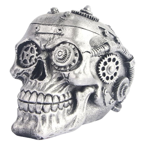 WLPZXP Industrial Gothic Resin Skull Statue Home Office Death Skeleton Head Collectible