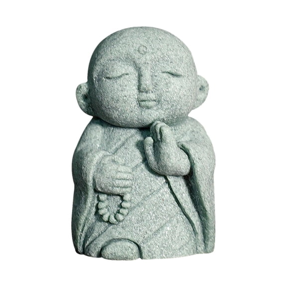 WLPZXP Japanese Jizo Monk Figurine Tea Pet Bodhisattva Kitigarbha Collection Desktop Holding Prayer Beads
