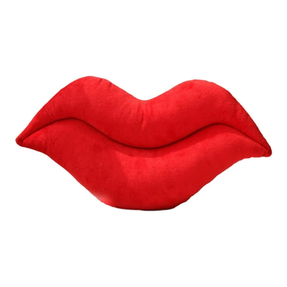 WLPZXP Lip Shape Throw Pillow Creative Plush Soft Comfortable Cute Valentines Day Decor Red