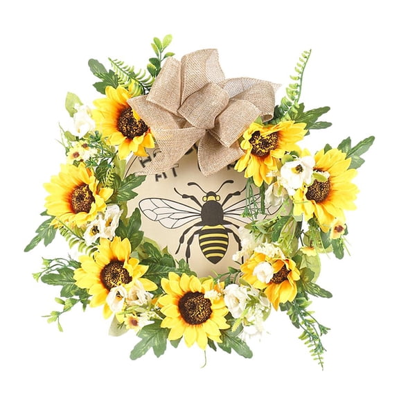 WLPZXP Loviver 35cm Artificial Sunflower Wreath Spring Summer Wreath Sunflowers Wreath