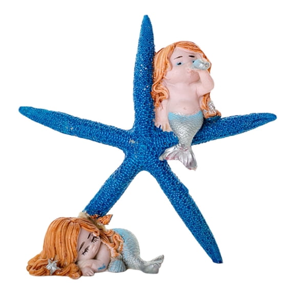 WLPZXP Mermaid Statue Ornament Resin Landscape Accessory Display Sculpture Figurine for Blue