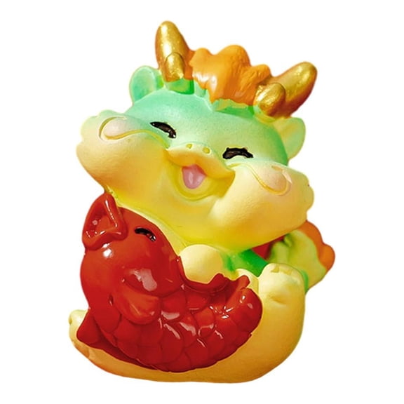 WLPZXP Mini Dragon Statue Collectible Decorative Miniature Figurine for Spring Festival Style H