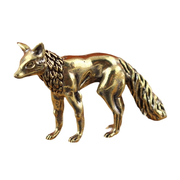 WLPZXP Mini Fox Statue Animal Sculpture Micro Landscape Car Dashboard Decor Home Office Standing 6x3.9cm