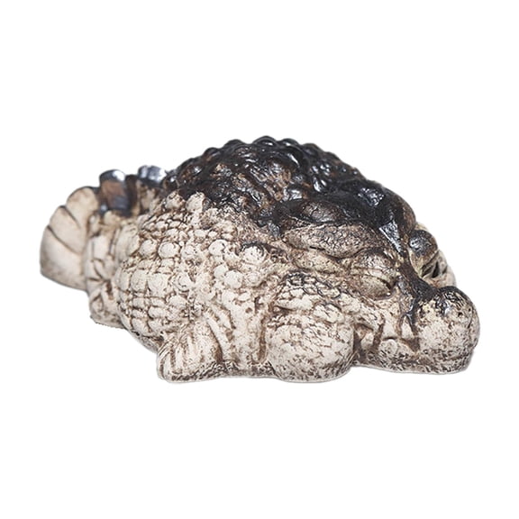 WLPZXP Mini Purple Clay Alligator Sculpture Craft 7.5x8.3x2.5cm Tabletop Ornament with