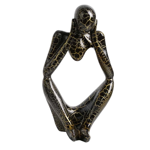 WLPZXP Modern Abstract Thinker Statue Figurines Sculptures Collectible for Office Porch Black S