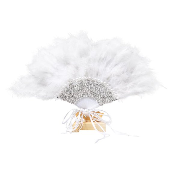 WLPZXP Modern Feather Hand Fans Ornament Handmade Photo Props Bride Wedding Valentine's Silver
