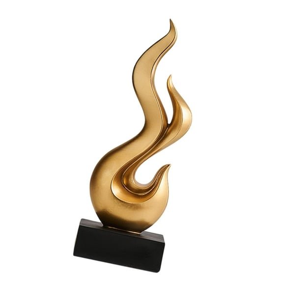 WLPZXP Modern Flame Statue Aesthetic Gift Abstract Sculpture for Bedroom Gold