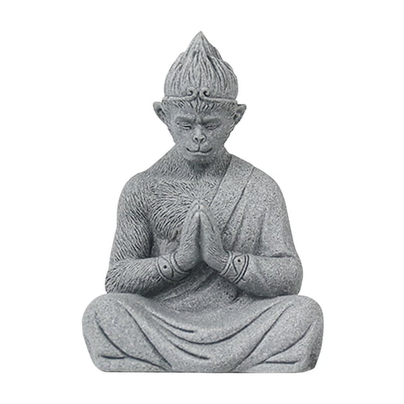 WLPZXP Monkey Buddha Statue Miniature Figurine Collection Collectible Home Decor Figure 13.5x7x9.5cm Pray