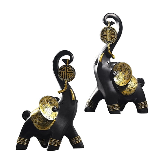 WLPZXP Nordic Style Couple Elephants Statue Animal Figurine for Entryway Hallway Living