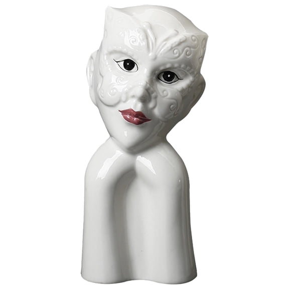 WLPZXP Nordic Style Vase Plant Pot Bouquet Floral Holder Ceramic Human Face for Desktop S White mask