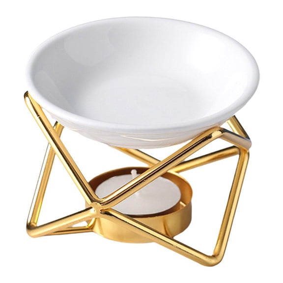WLPZXP Oil Burner Stylish Tealight Holder Aromatherapy Burner Aroma Diffuser Gold Option4 Golden