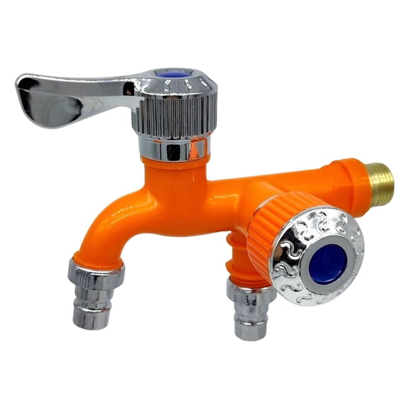 WLPZXP Plastic Double Tap with Outlet Valve 1/2 inch Interface Tool Orange