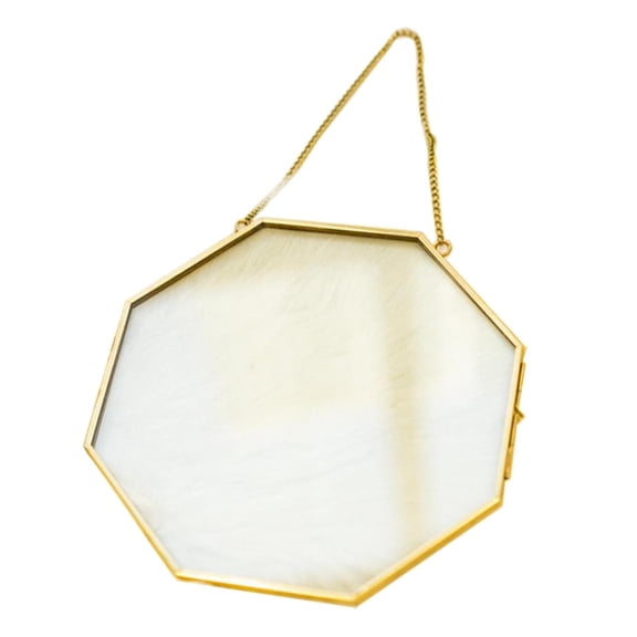 WLPZXP Prettyia Brass Hanging Photo Frame, Copper Glass Picture Frames Clip Modern Wall