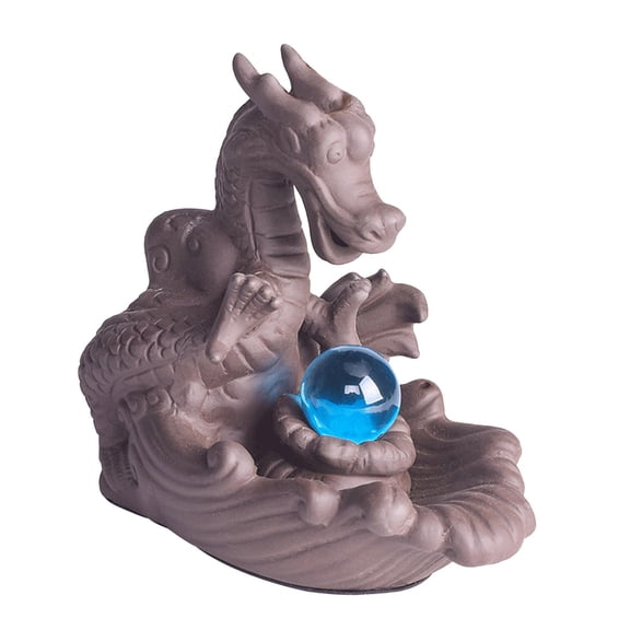 WLPZXP Prettyia Dragon Incense Burner Figurine Waterfall Backflow Cone Censer Home Yoga