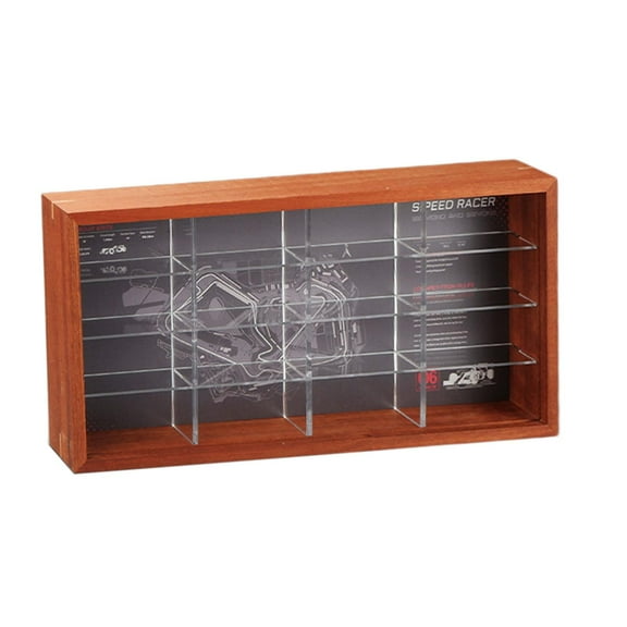 WLPZXP Shadow Boxes Display Case Wall Mounted Cabinet with 16 Slots Figures Toy Block B