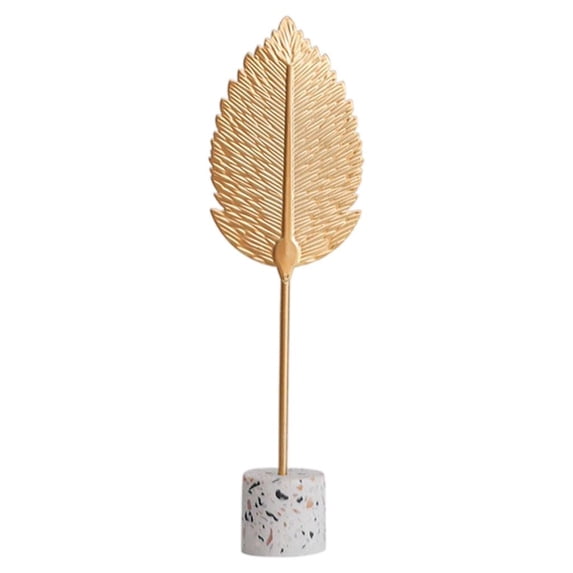 WLPZXP Snowflake Leaf Decorative Sculptures Ornament Figurine Tabletop Metal Statues Leaves 8x27.5cm