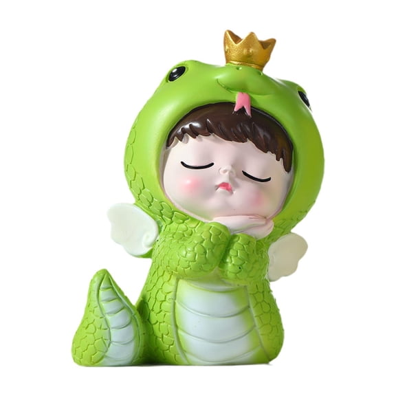 WLPZXP Spring Festival Cartoon Snake Baby Statue Lifelike Handmade Resin Sculpture for Style B