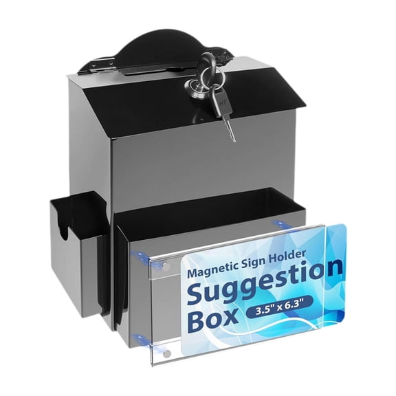 WLPZXP Suggestion Box with Key Lock Acrylic Drop Case for Fundraising Office School