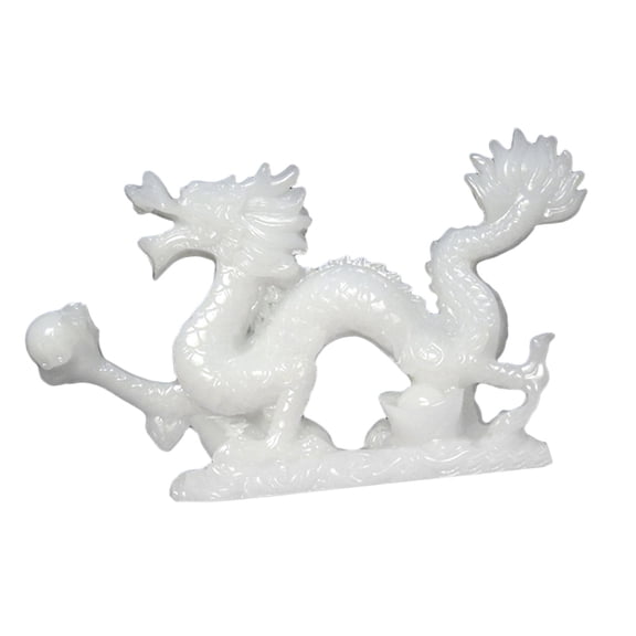 WLPZXP Treasures Fengshui Statue Chinese Treasures Dragon Statue Resin Dragon Figurines white