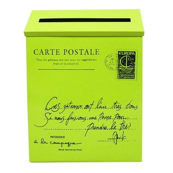 WLPZXP Vintage Galvanized Post Mailbox Letterbox Postbox Newspaper Case Box Green
