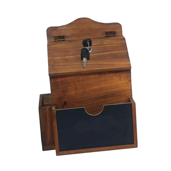 WLPZXP Wall Mount Mailbox Comment Box Professional Wooden with Key Lock Secured Postbox