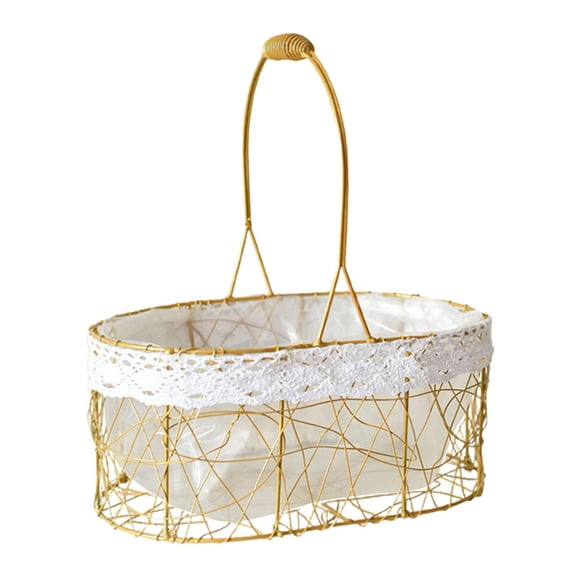 WLPZXP Wedding Flower Basket Decorative Flower Arrangement Basket Multifunctional Candy Oval Straight L
